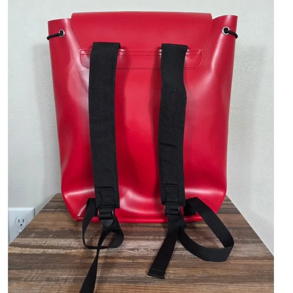 Virgin Voyages Vegan Leather Red & Black Travel Backpack